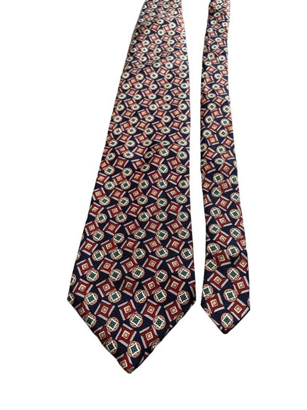 Boston Harbor Mens Tie All Silk Made in USA Geometric Pattern Necktie